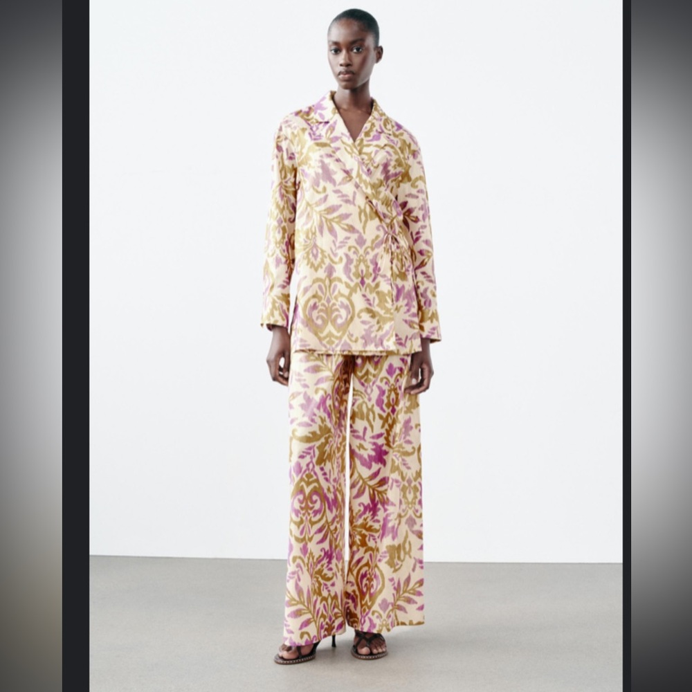 2-pc Zara metallic thread blazer and pants co-Ord set